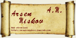 Arsen Miškov vizit kartica
